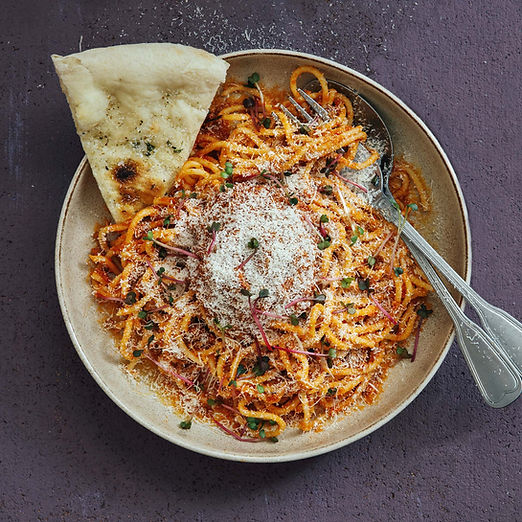Spaghetti With Flatbread