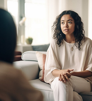 Woman Conversing Calmly