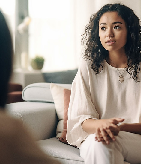 Woman Conversing Calmly
