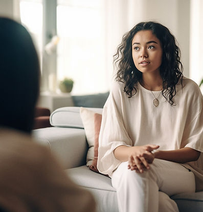 Woman Conversing Calmly