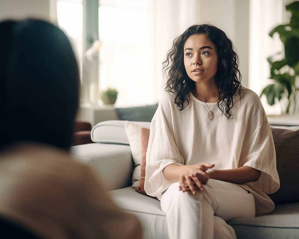 Woman in conversation
