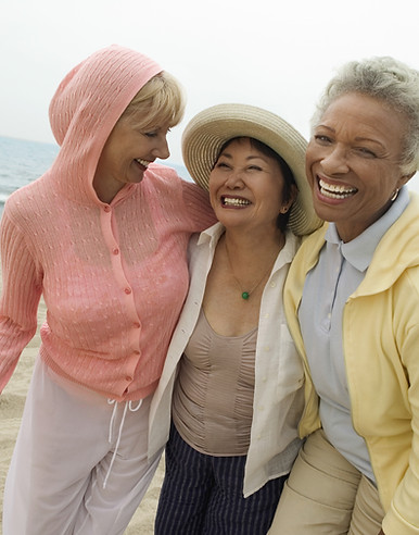 Women Laughing on Beach