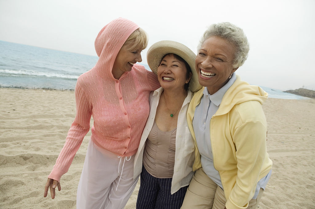 Women Laughing on Beach