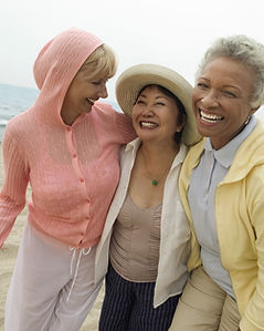 Women Laughing on Beach