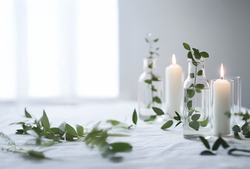 Candles With Greenery