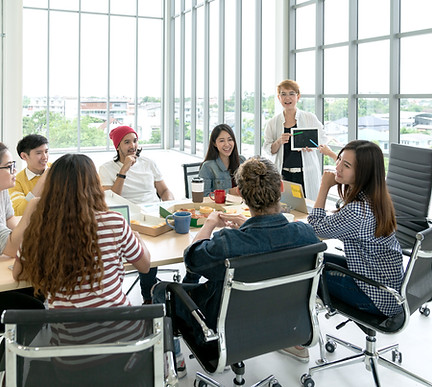 Meeting in an office