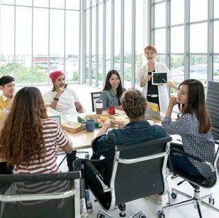 Meeting in an office: Media by WiX