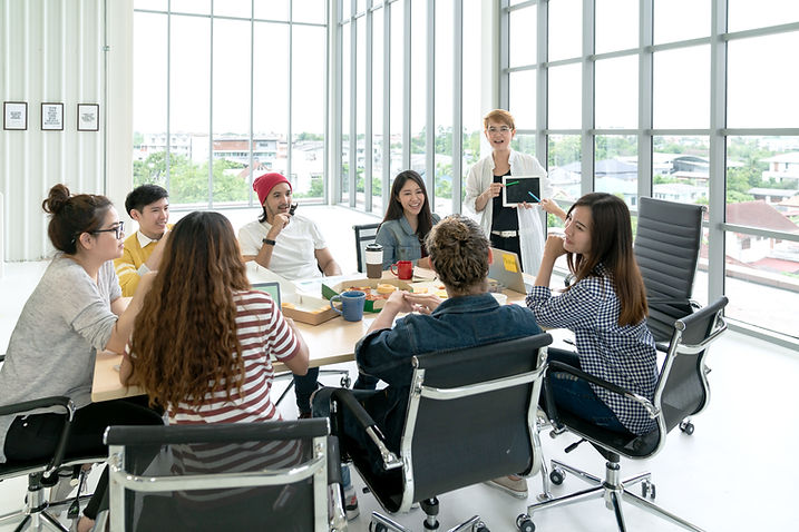 Meeting in an office