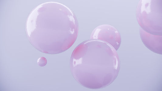 Las burbujas de color rosa