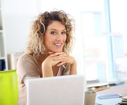 Woman Working on Laptop