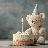 Celebração de aniversário do ursinho de