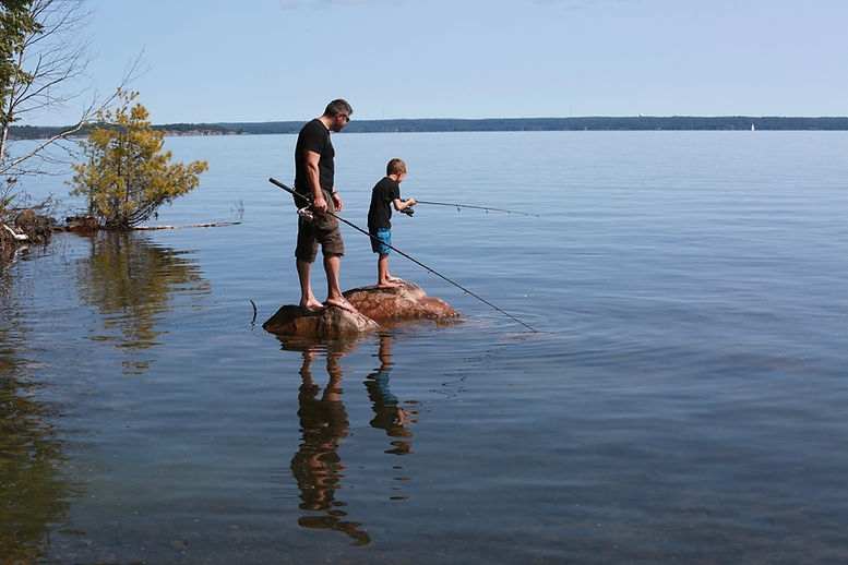 Father And Son Fishing