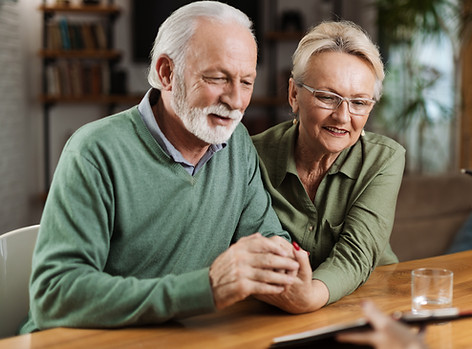 Elderly Couple Meeting