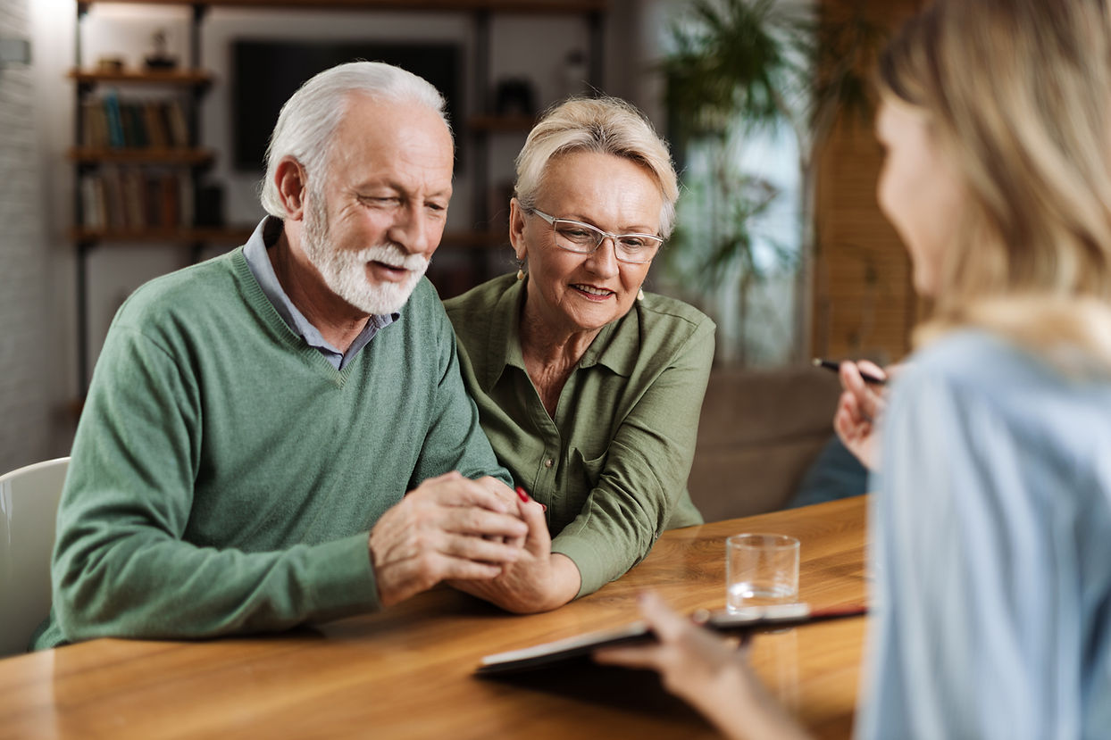 Elderly Couple Meeting