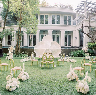 Elegant outdoor wedding setup