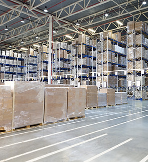 Distribution Warehouse with High Shelves