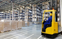 Distribution Warehouse with High Shelves