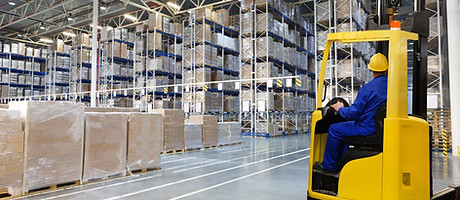 Distribution Warehouse with High Shelves