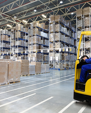 Distribution Warehouse with High Shelves