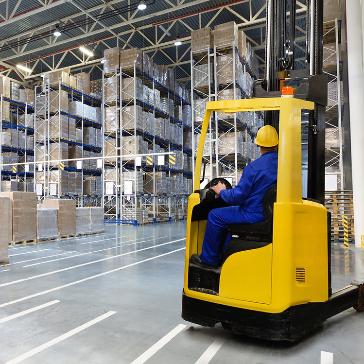 Distribution Warehouse with High Shelves