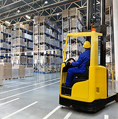 Distribution Warehouse with High Shelves