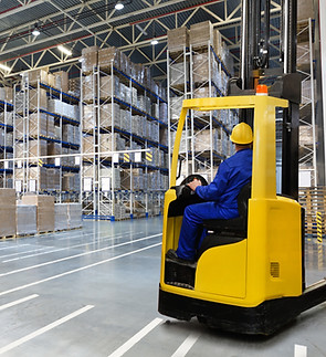 Distribution Warehouse with High Shelves