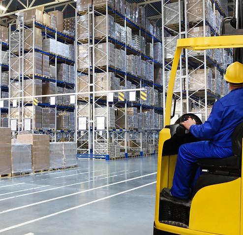 Distribution Warehouse with High Shelves