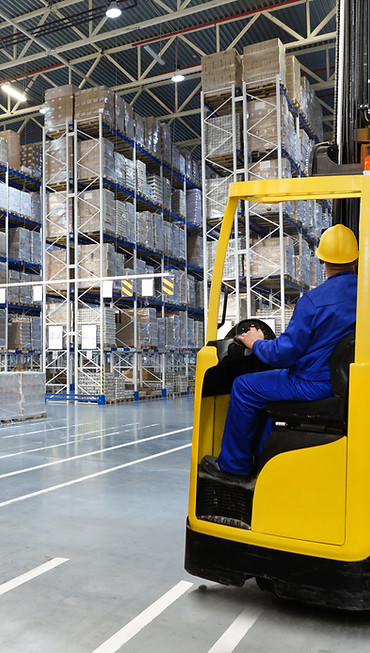 Distribution Warehouse with High Shelves
