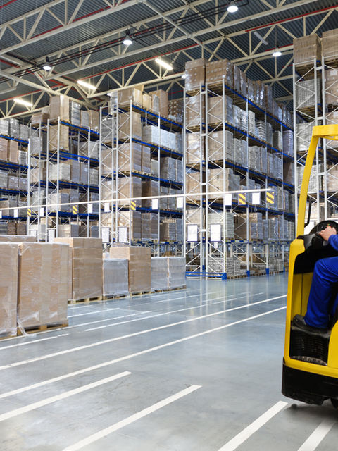 Warehouse forklift operator