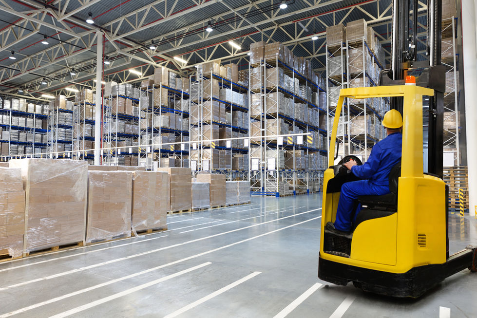 Distribution Warehouse with High Shelves