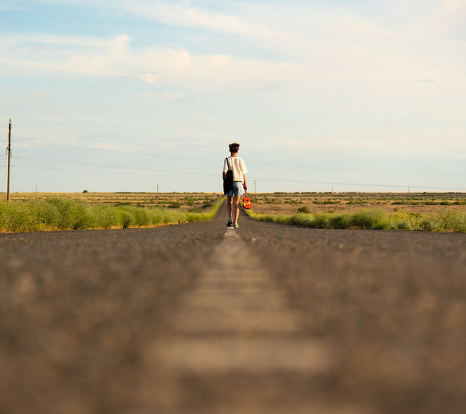 Walking Down Empty Road