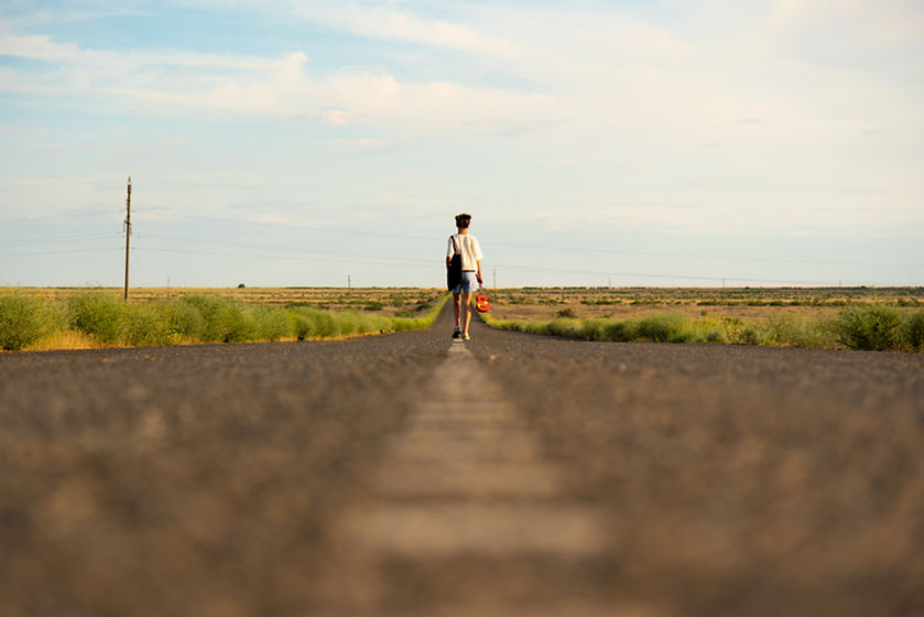 Walking Down Empty Road