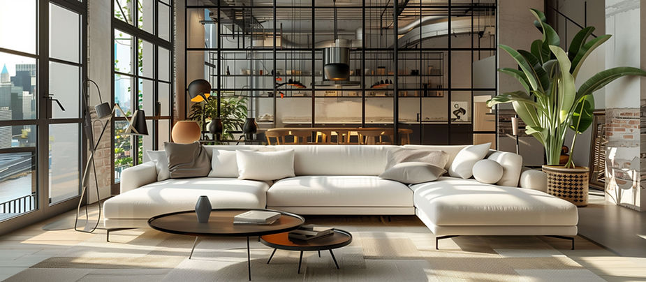 Soggiorno industriale chic