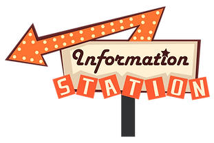 a billboard sign that says information station