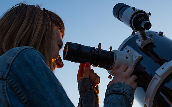 Looking Through Telescope