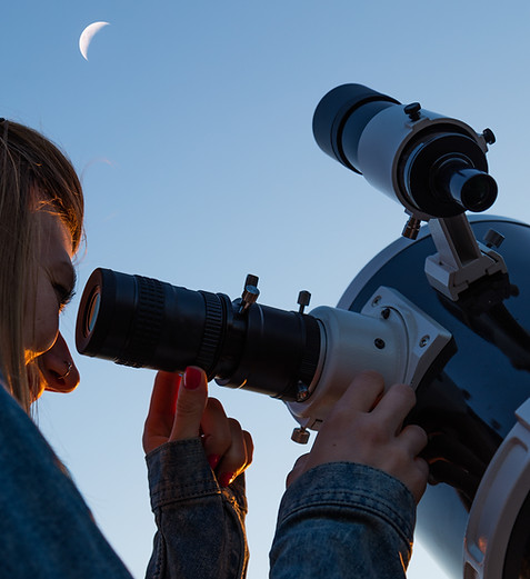 Looking Through Telescope