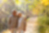 Elderly couple at atumn walk