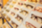 Eyeglasses, shades and sunglasses in an optician shop