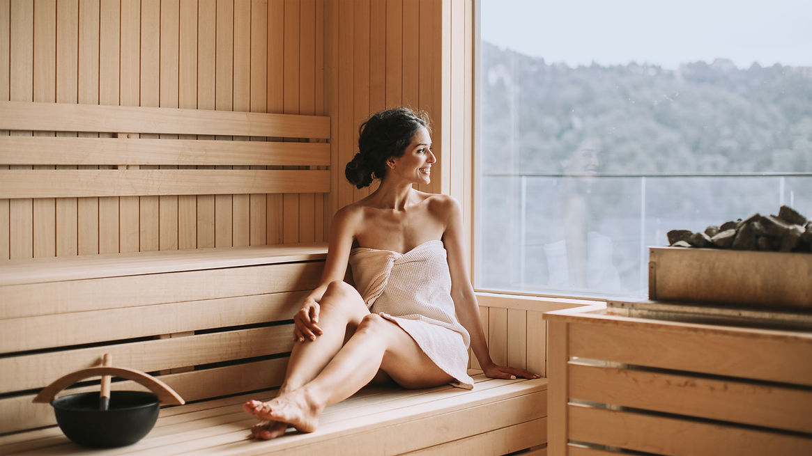 Woman Relaxing Sauna