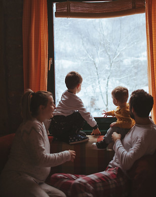 Family Watching Snow