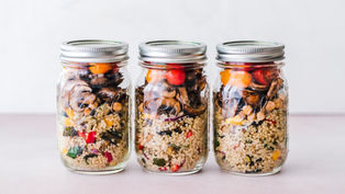 Tuna Salad with Mixed Greens, Quinoa, and Walnuts