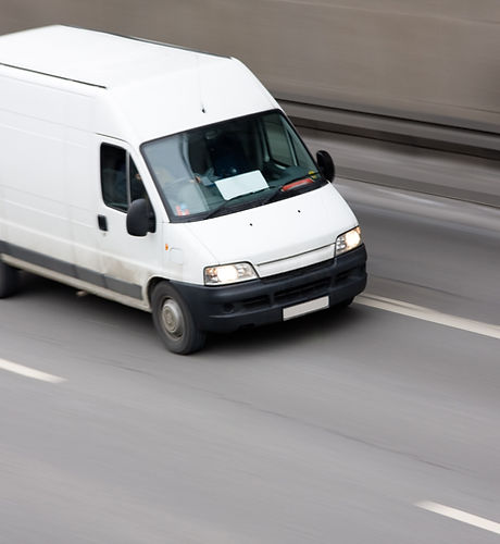 delivery van on the road