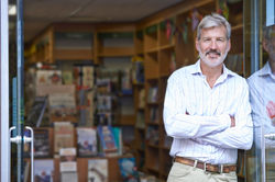 Person in book store