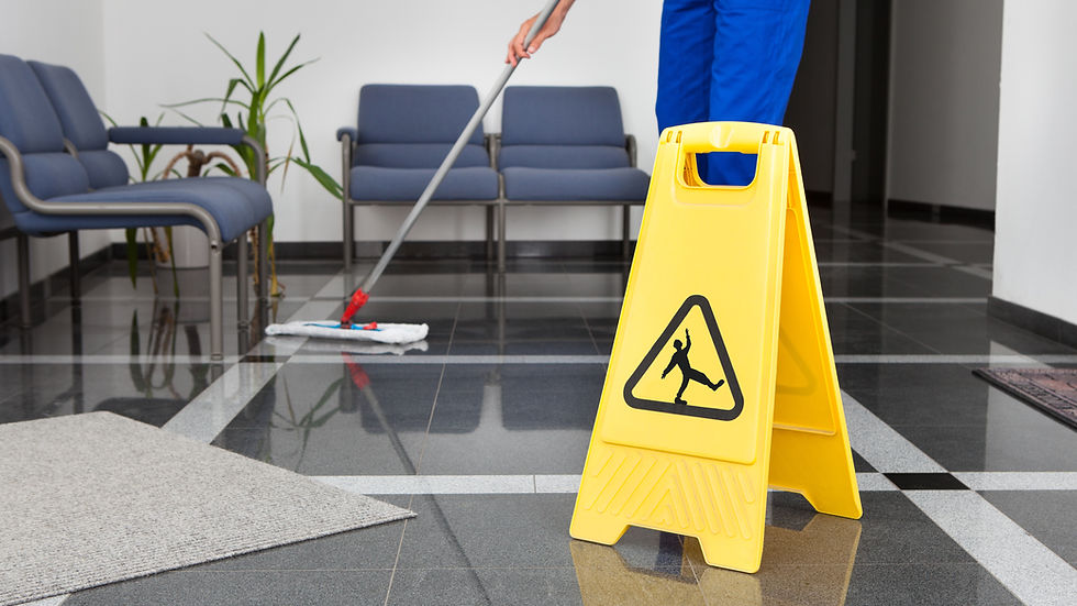 Medical clinic cleaning in Edmonton by Spearmint Cleaning Inc., showing disinfecting of waiting room surfaces.