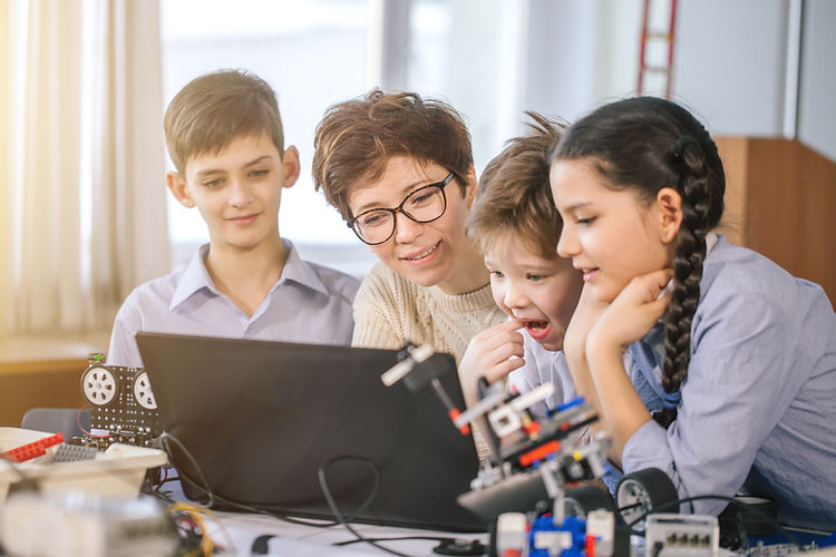 Teacher and Students in Science Class