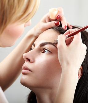 Makeup artist working