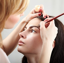 Makeup artist working