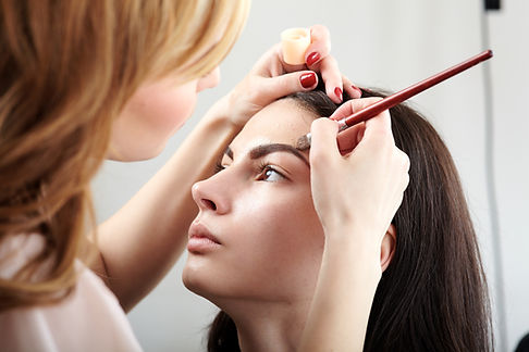 Makeup artist working