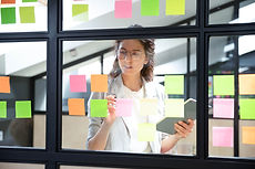 Post- its on glass