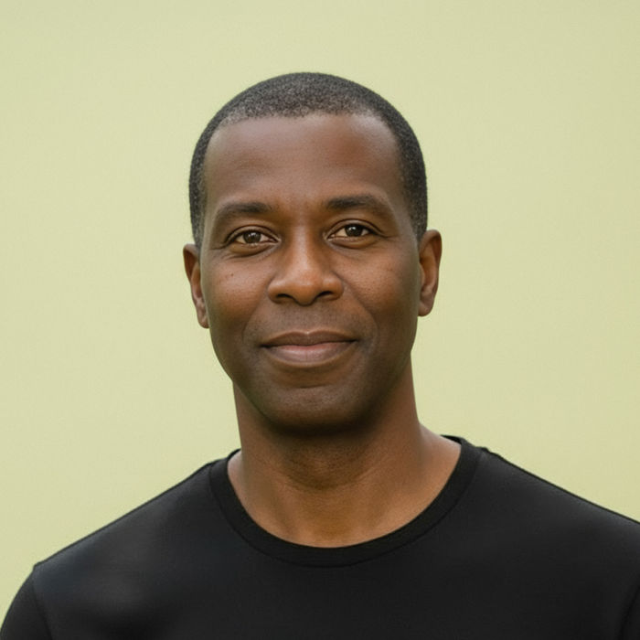Man smiling gently